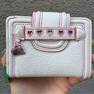 Brighton Pepper Small White Leather Wallet